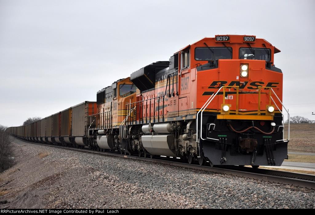 Empty coal train rolls west towards meet